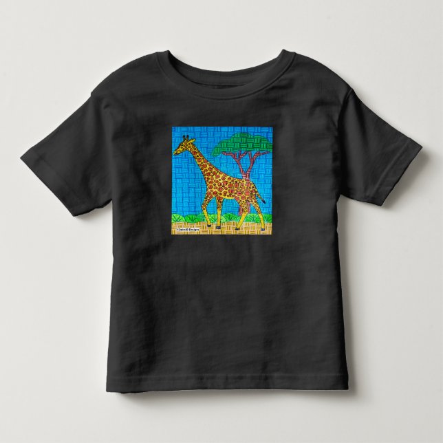 Giraffe (levande) - Småbarns T-Shirt (Framsida)