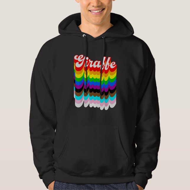 Giraffe LGBTQ pride rainbow Hoodie (Framsida)