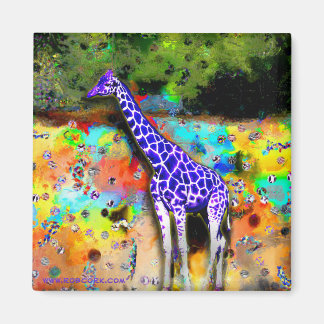 Giraffe Lila Psychedelic Magnet