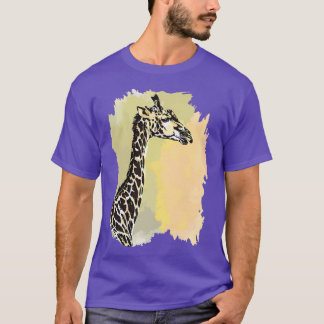 Giraffe Line Tvättar vattenfärgsfärg för Giraffe T Shirt