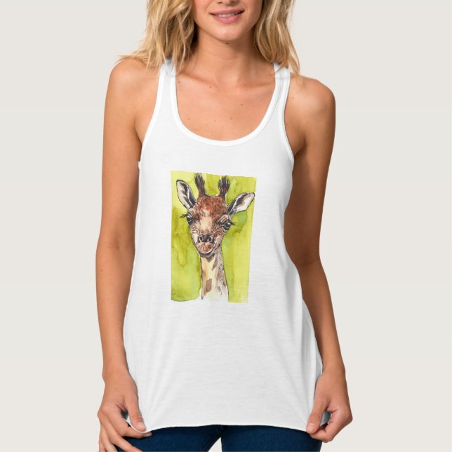 Giraffe Linne Med Racerback (Framsida)