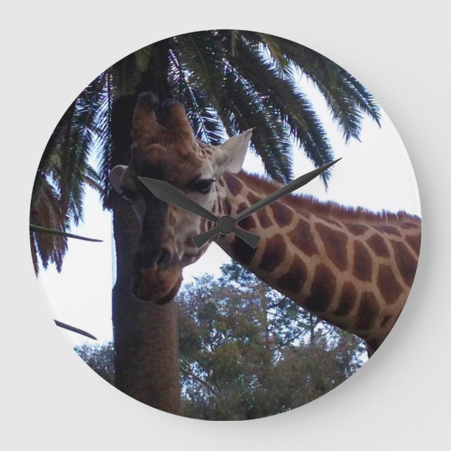 Giraffe Lookout Stor Klocka (Framsida)