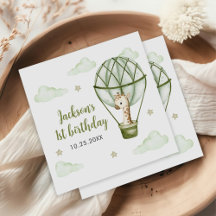 Giraffe Luftballong Grönt Boy 1st Birthday