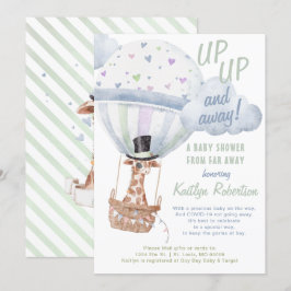 Giraffe Luftballong Shower by Mail Inbjudningar