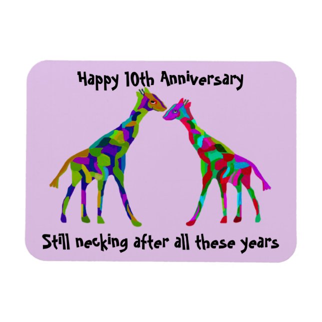 Giraffe Luv 10-årsdagen Magnet (Horisontell)