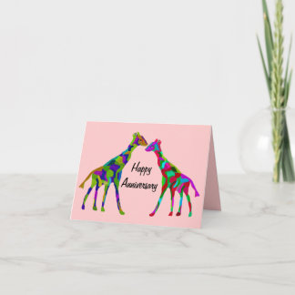 Giraffe Luv-årsdagen Kort