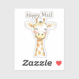 Giraffe Lycklig Mail Klistermärken