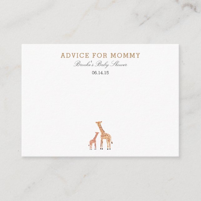 Giraffe Mamma Advice-kort Rådkort (Framsida)