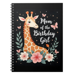 Giraffe Mamma i Birthday Girl Matching Family L Anteckningsbok