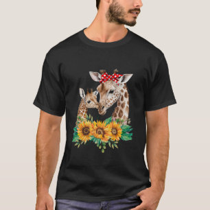 Giraffe Mamma Kids Baby djur Cute Solros Afric T Shirt