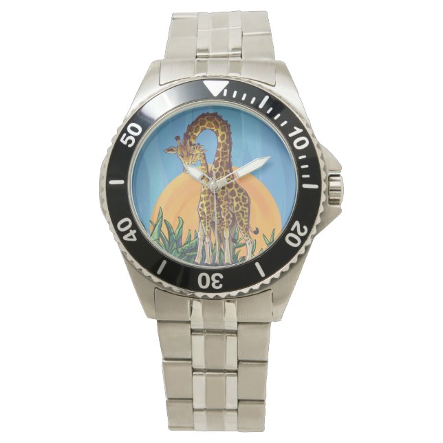 Giraffe Mamma och Baby Armbandsur (Framsida)