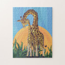 Giraffe Mamma och Baby Pussel