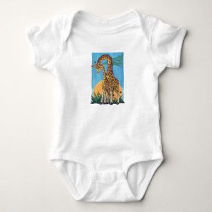 Giraffe Mamma och Baby T Shirt