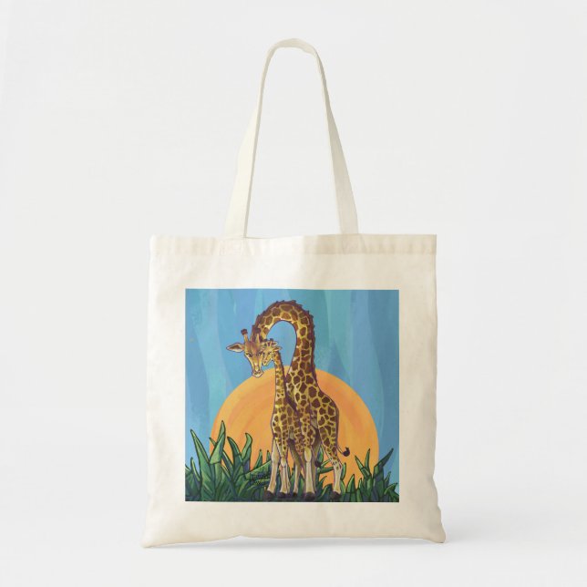 Giraffe Mamma och Baby Tygkasse (Framsidan)