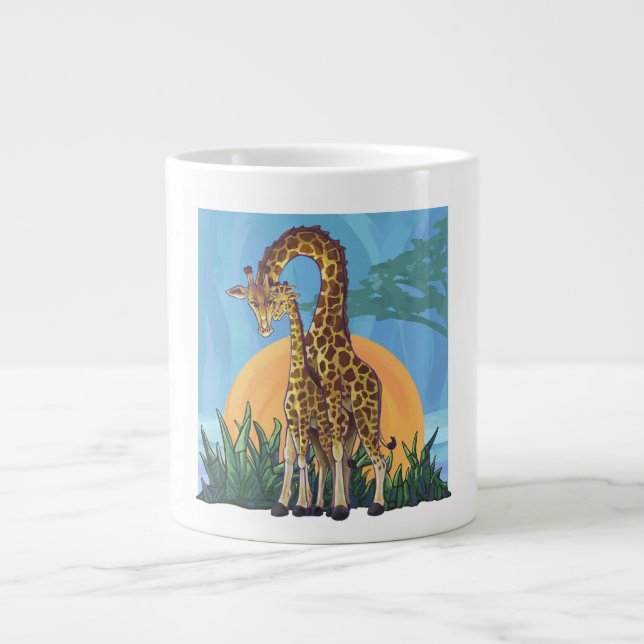 Giraffe Mamma och Bebis Jumbo Mugg (Framsidan)