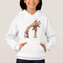 Giraffe mamma och unge-pekdon t shirt