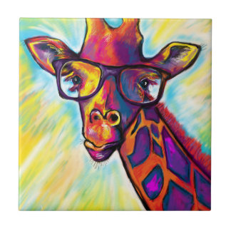 Giraffe Man Art Kakelplatta
