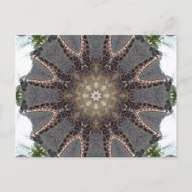 Giraffe Mandala Vykort (Framsida)