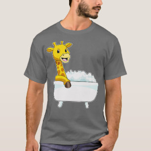 Giraffe med badkar med skum t shirt
