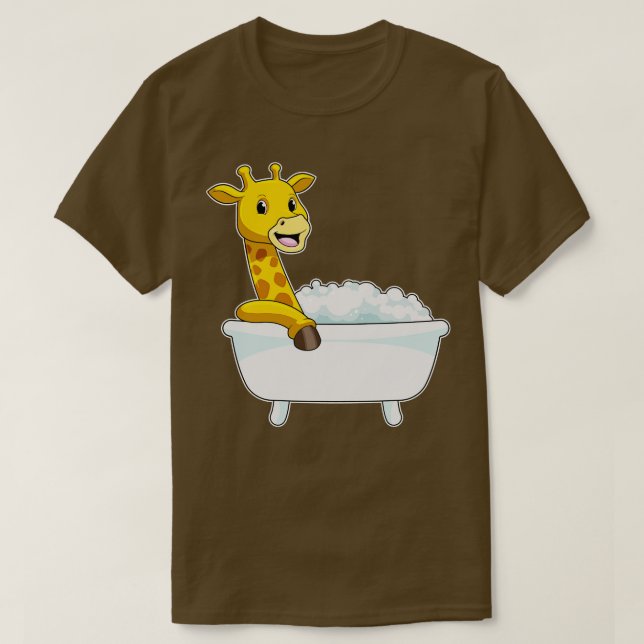 Giraffe med badkar med skum t shirt (Design framsida)