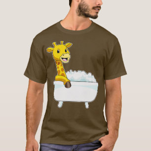 Giraffe med badkar med skum t shirt