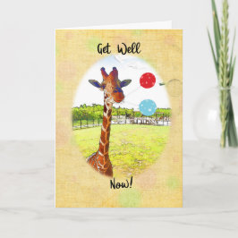 Giraffe med ballonger kommer bra kort