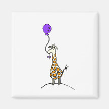 Giraffe med ballongmagnet