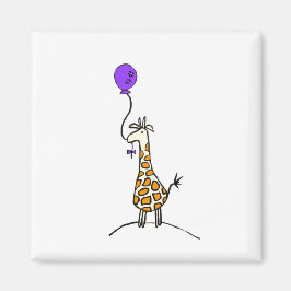 Giraffe med ballongmagnet magnet