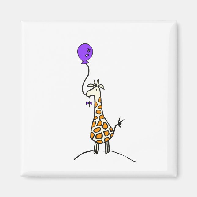 Giraffe med ballongmagnet magnet (Framsidan)