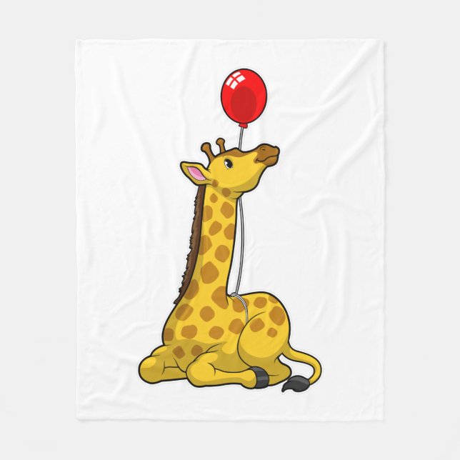 Giraffe med Balloon Fleecefilt (Framsidan)