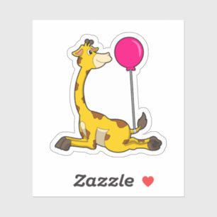 Giraffe med Balloon Klistermärken