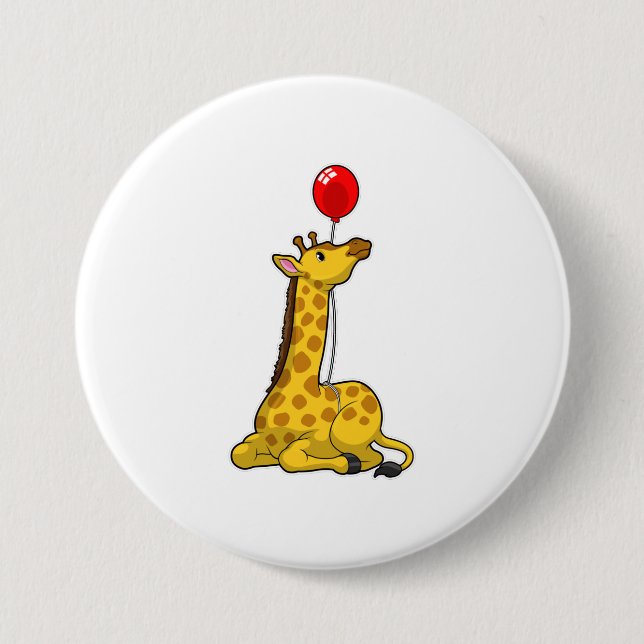Giraffe med Balloon Knapp (Framsida)