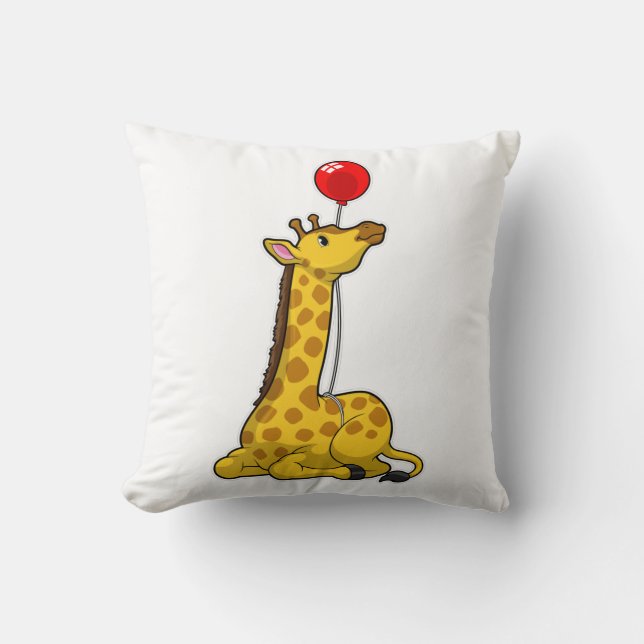Giraffe med Balloon Kudde (Framsida)