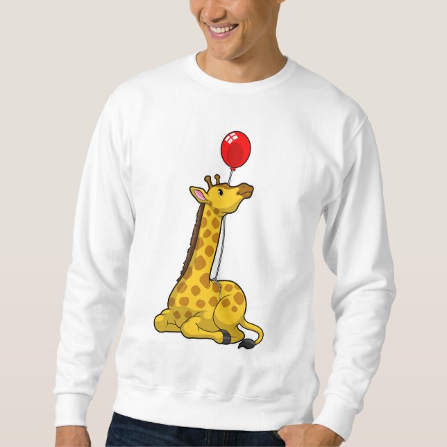 Giraffe med Balloon Lång Ärmad Tröja (Framsida)