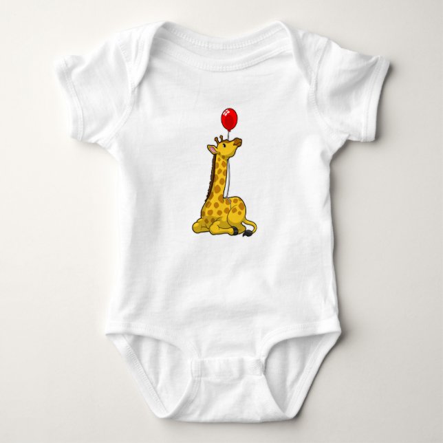 Giraffe med Balloon T Shirt (Framsida)