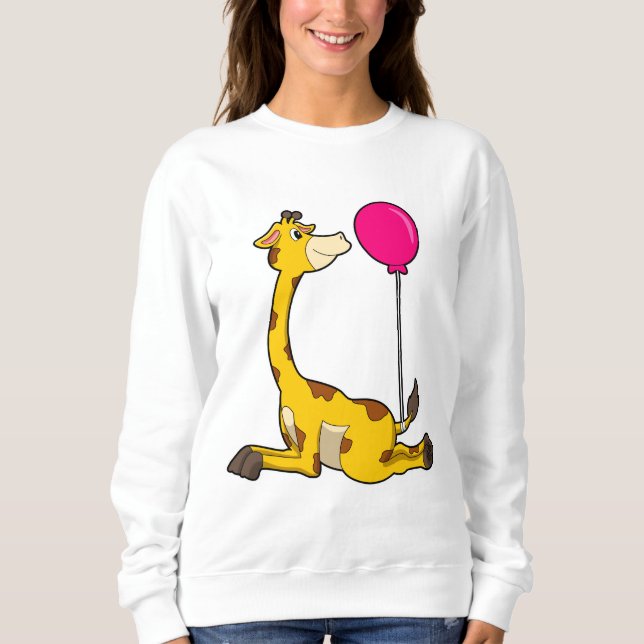 Giraffe med Balloon T Shirt (Framsida)