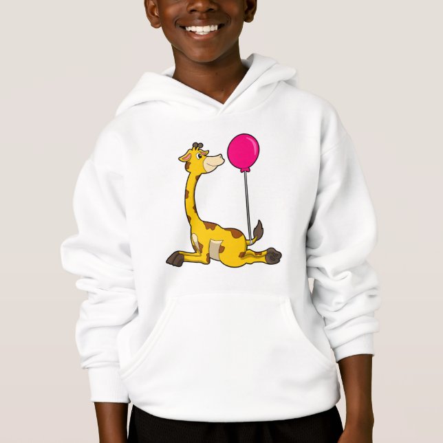Giraffe med Balloon T Shirt (Framsida)