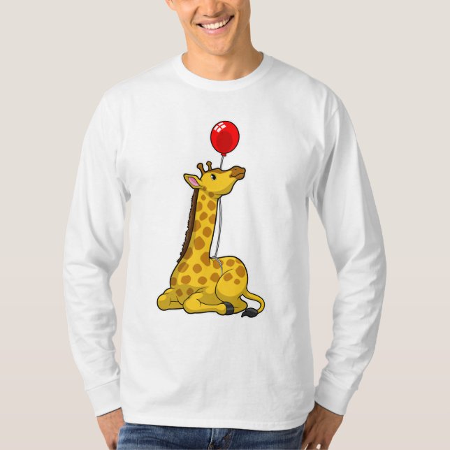Giraffe med Balloon T Shirt (Framsida)
