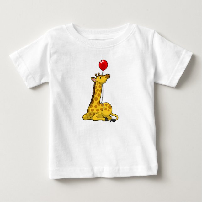 Giraffe med Balloon T Shirt (Framsida)