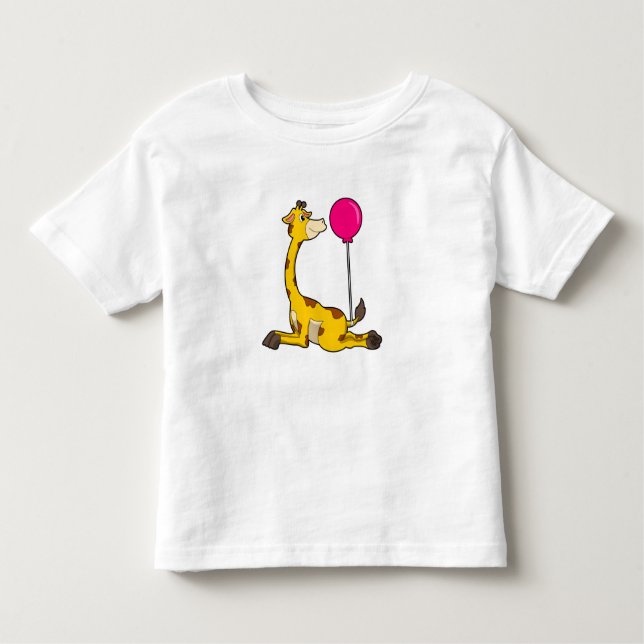 Giraffe med Balloon T Shirt (Framsida)