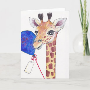 Giraffe med barron och Märkre-firandekort Kort
