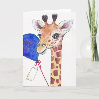 Giraffe med barron och Märkre-firandekort Kort