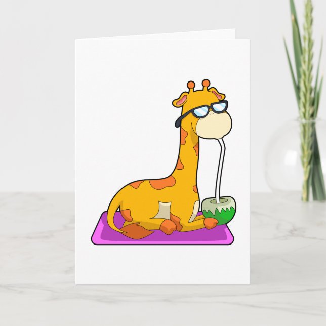 Giraffe med Coconut Kort (Framsida)