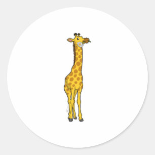 Giraffe med Daisy Runt Klistermärke