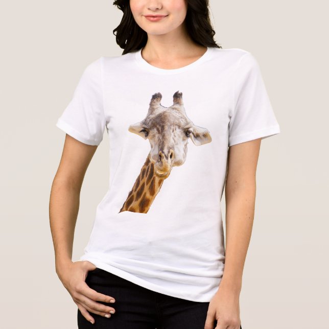 Giraffe med Flin Wildlife Funny T Shirt (Framsida)