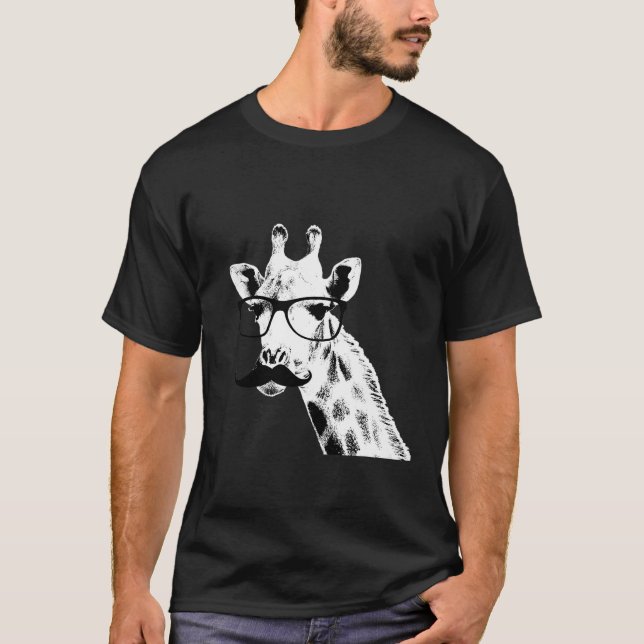 Giraffe med glas t shirt (Framsida)