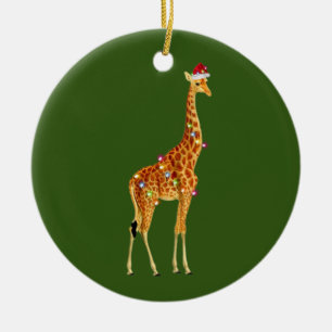 GIRAFFE MED Hat Scaft jul Julgransprydnad Keramik