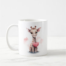 Giraffe med Heart Mugg