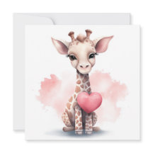 Giraffe med hjärthjärthjärthjärtans dagskort