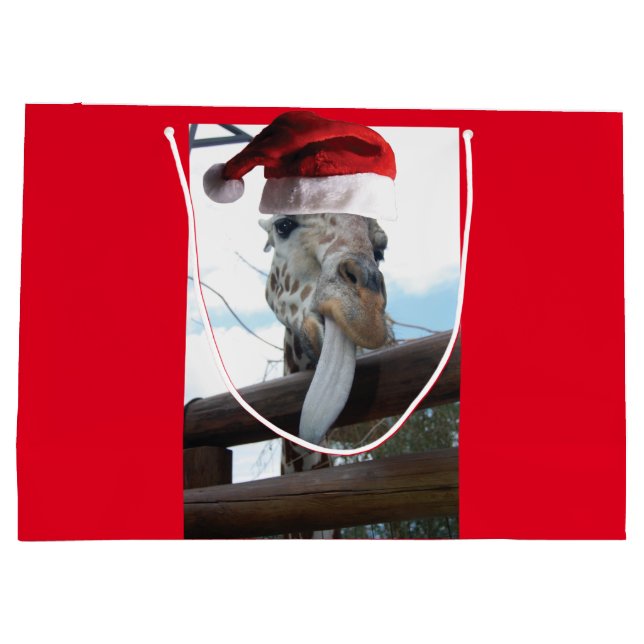 Giraffe med Jultomten hat (Baksidan)